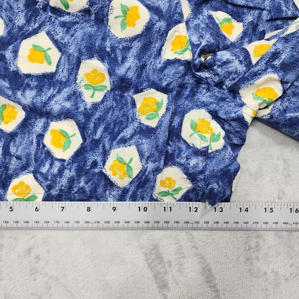 Vintage Faconnable Swim Trunks Men L Blue Floral Lemon Print Lined Pockets Beach